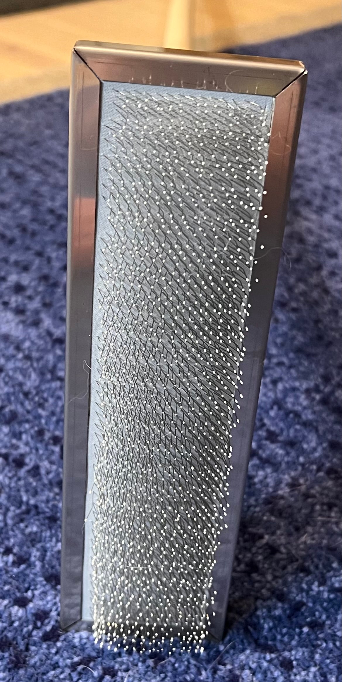 Karva-apurin pehmeät piikit nostavat koiran- ja kissankarvat tehokkaasti matoilta ja sohvista ilman imuria